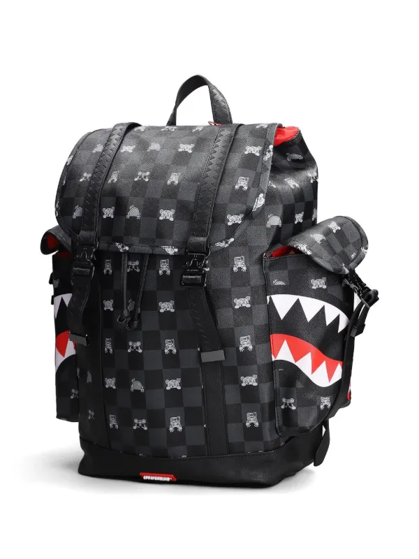Sprayground チェック シャークマウス バックパック | ブラック