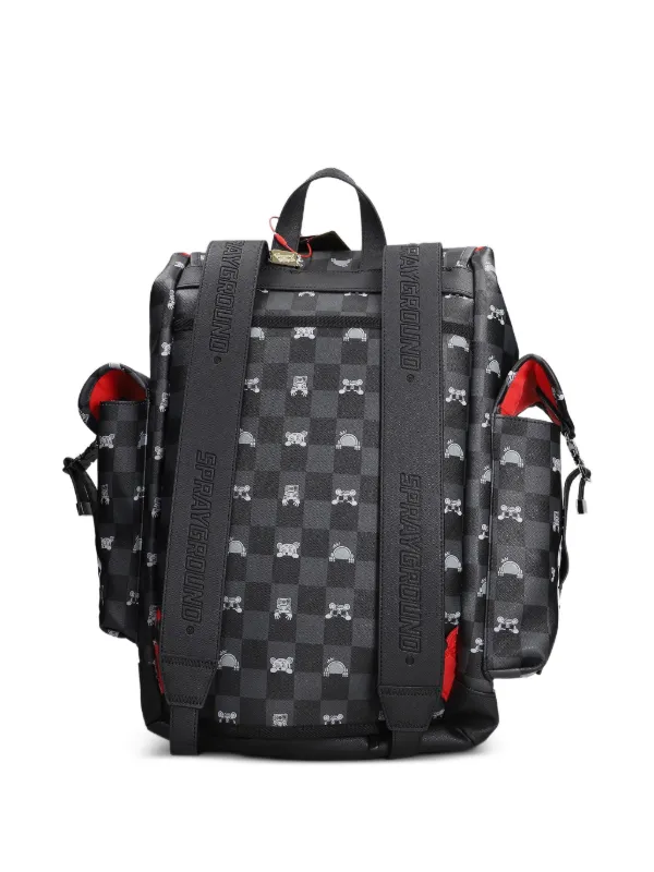 Sprayground チェック シャークマウス バックパック | ブラック