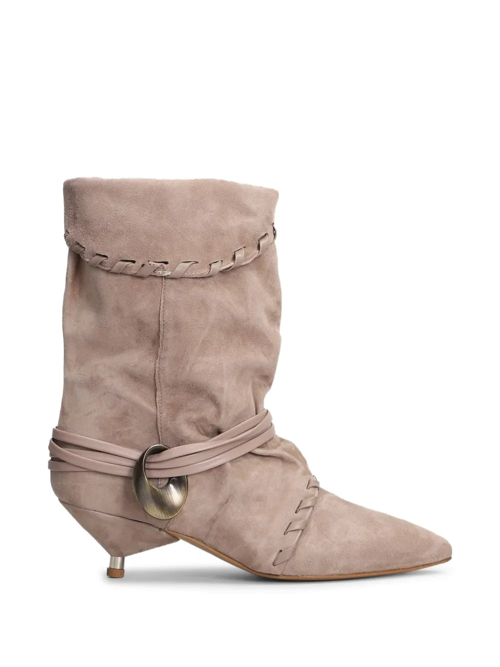 Gisel Moire Ariel braided-trim buckle-strap boots - Toni neutri