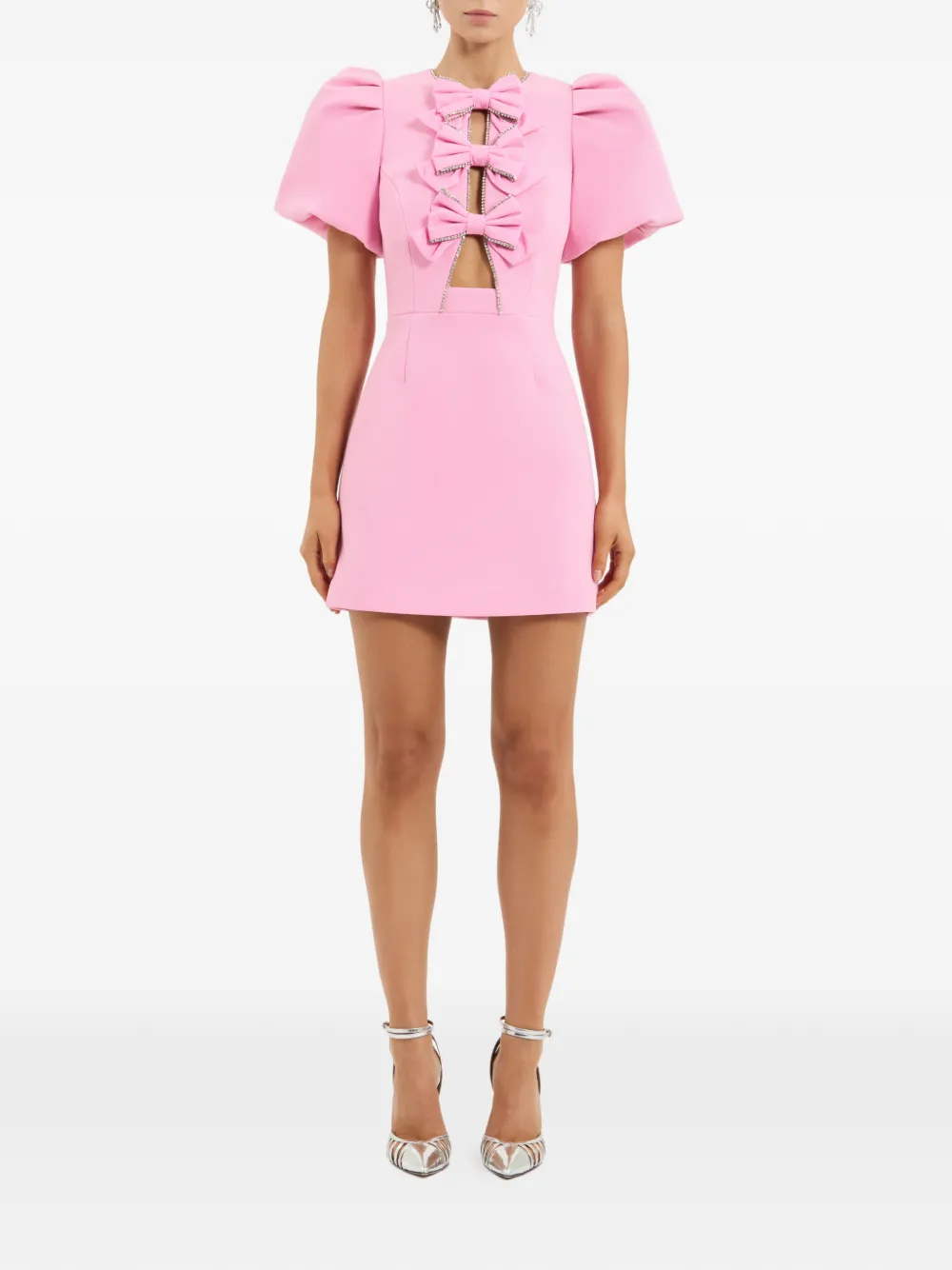 Rebecca Vallance Mini-jurk verfraaid met strik Roze