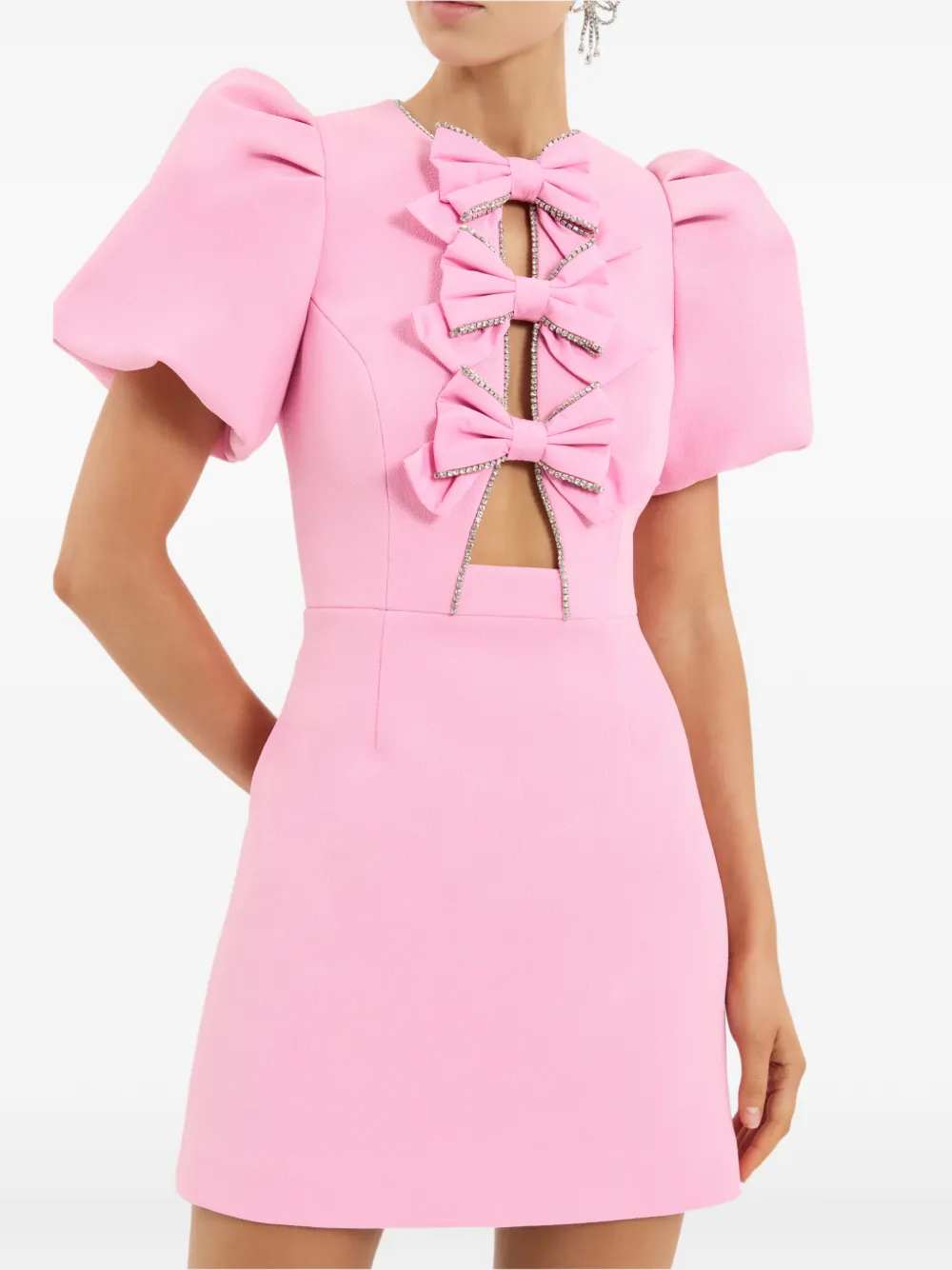 Rebecca Vallance Mini-jurk verfraaid met strik Roze