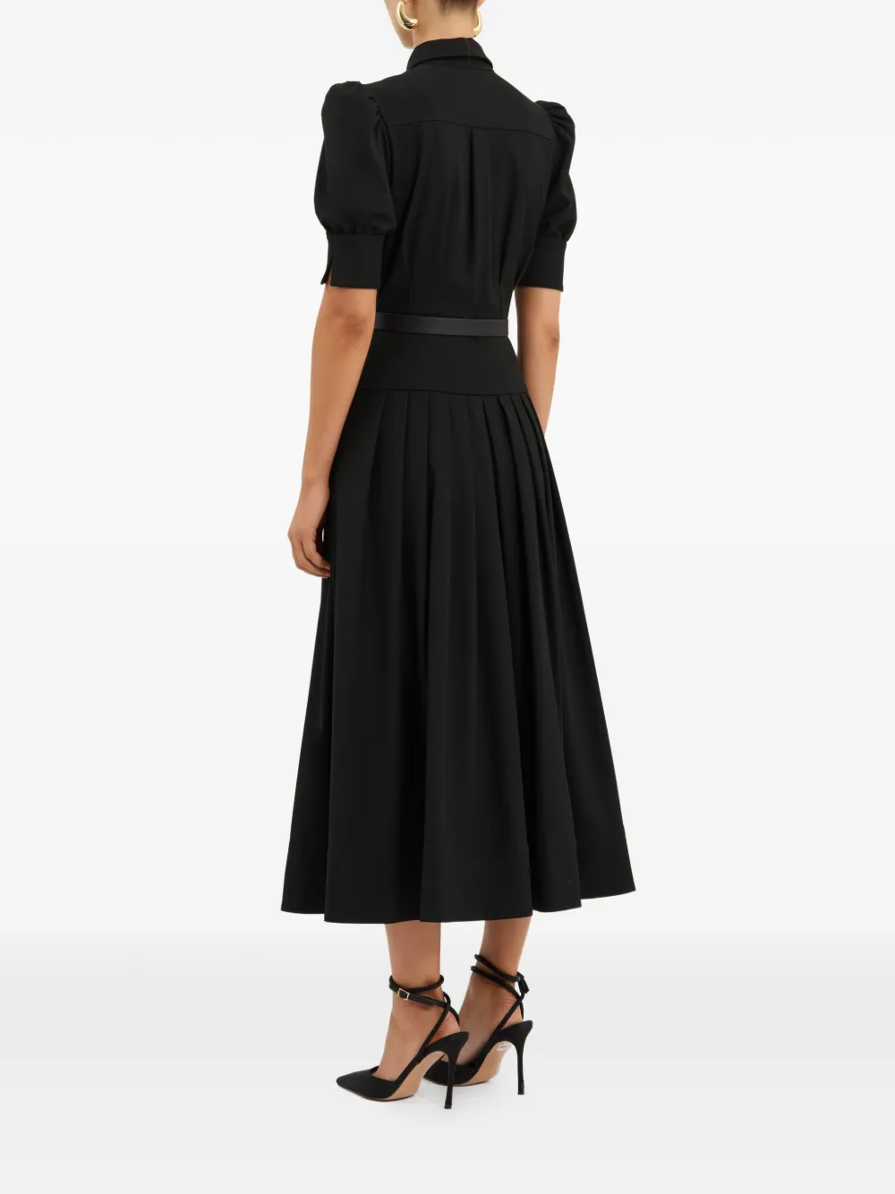 Rebecca Vallance Zendaya midi-jurk met ceintuur Zwart