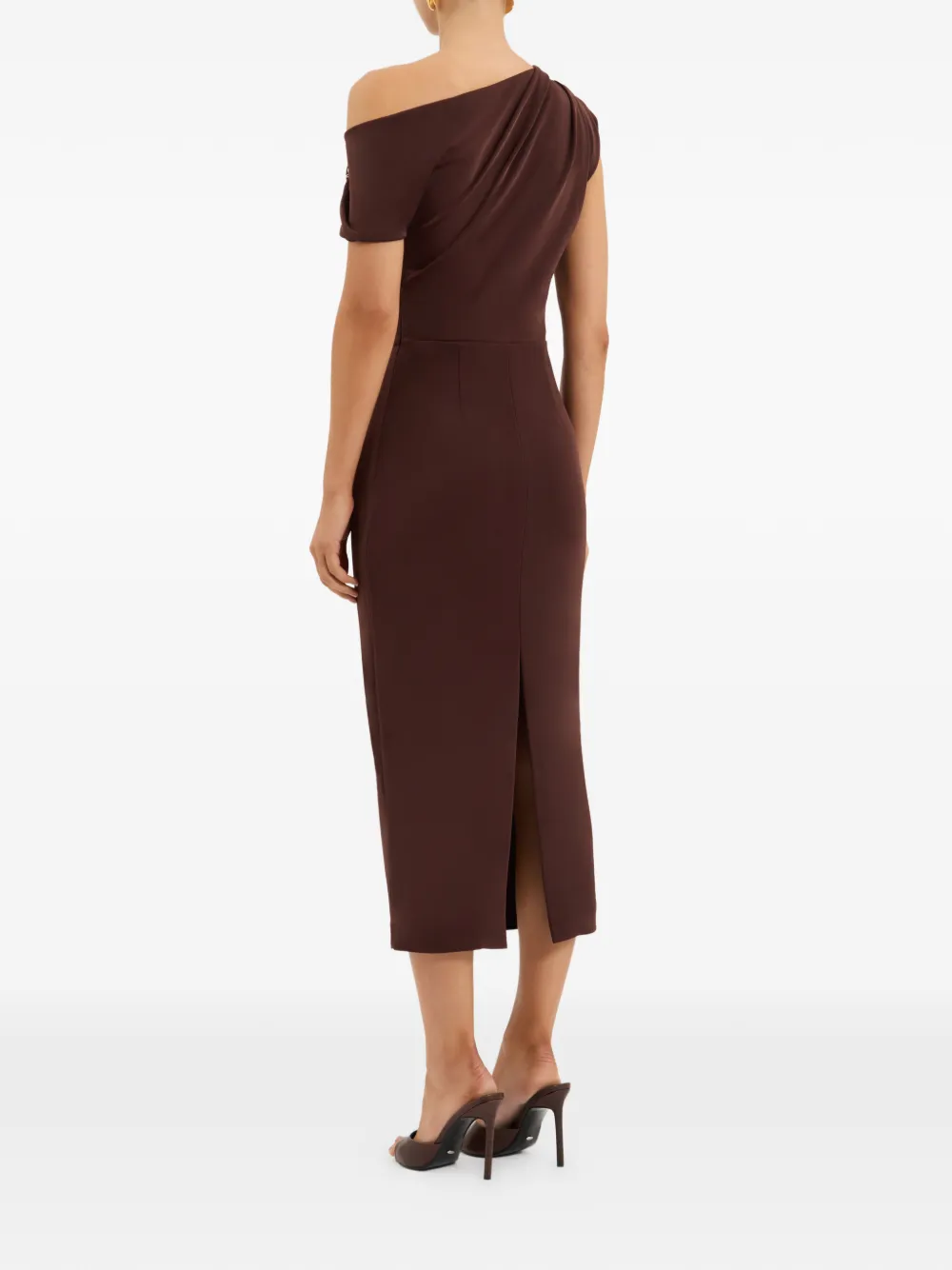 Rebecca Vallance Hazine asymmetrische midi-jurk Bruin