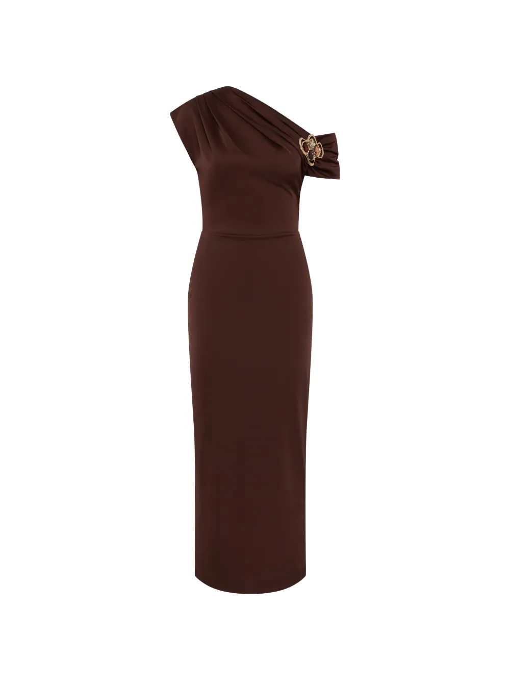 Rebecca Vallance Hazine one-shoulder embellished midi dress - Brown