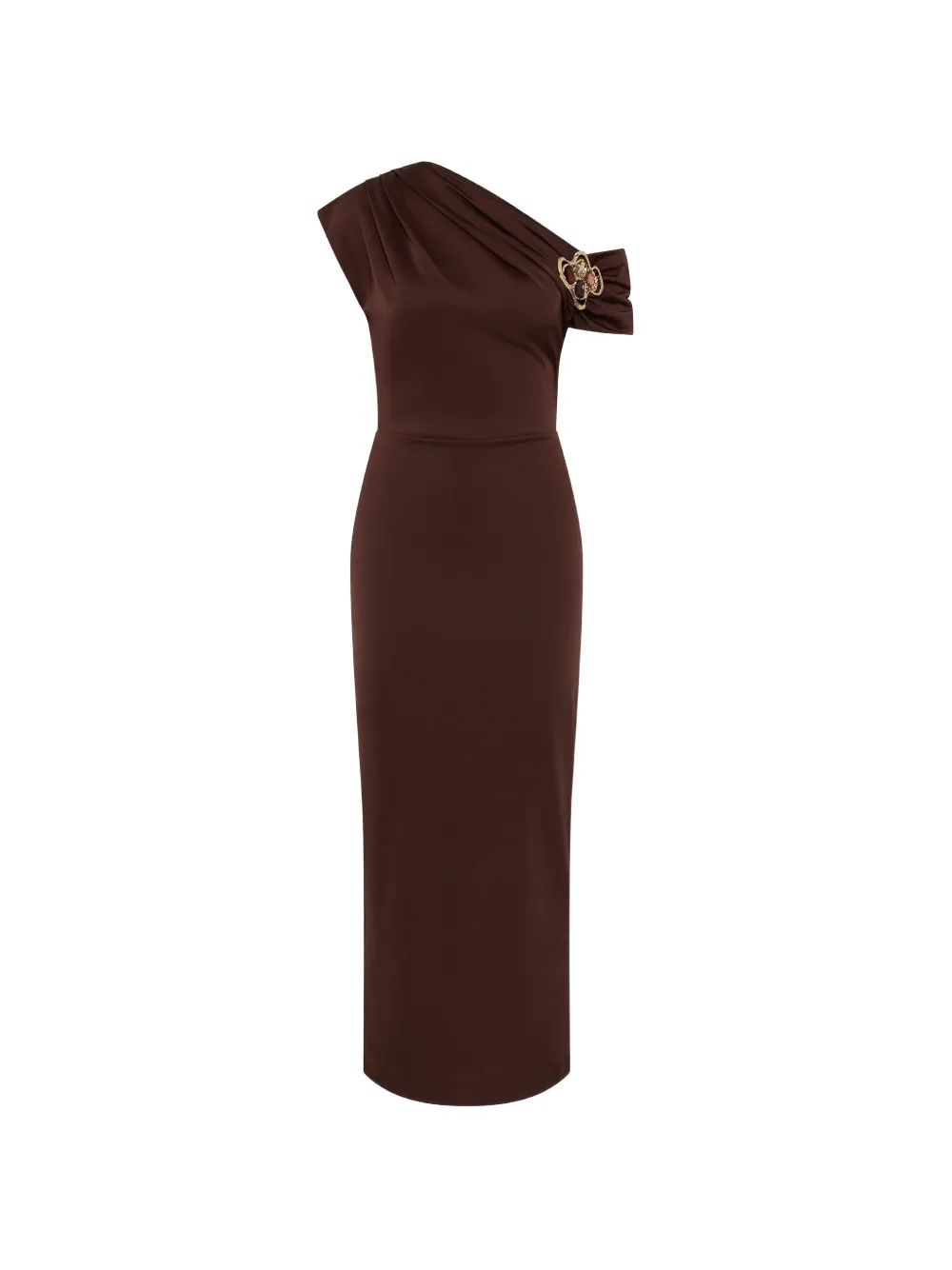 Rebecca Vallance Hazine one-shoulder embellished midi dress - Brown