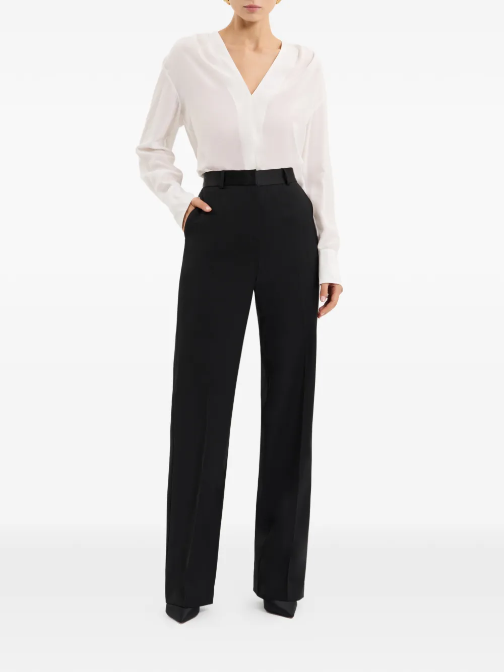 Rebecca Vallance Lavon blouse met V-hals Beige