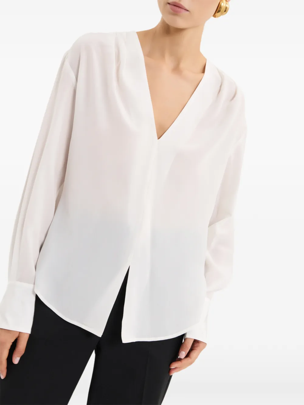 Rebecca Vallance Lavon blouse met V-hals Beige
