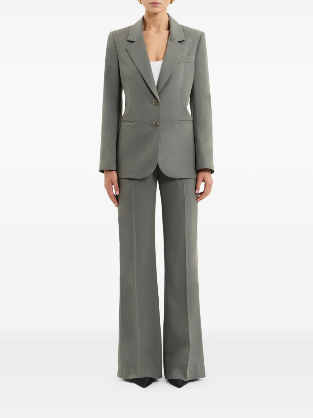 Rebecca Vallance Reese Single-breasted Blazer in Green, view 2