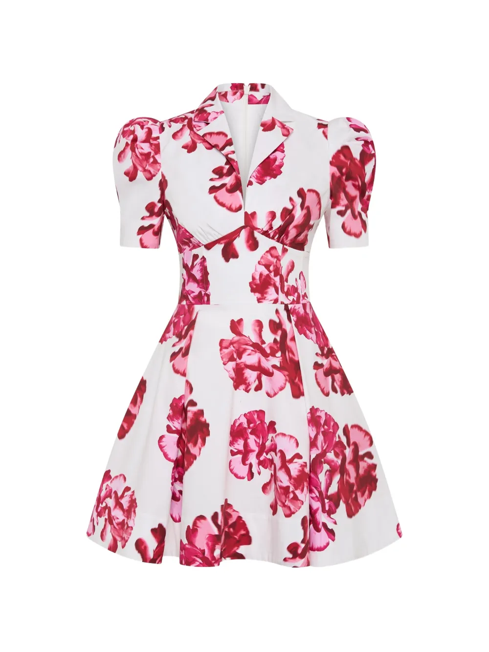 Rebecca Vallance floral-print puff-sleeve mini dress - White