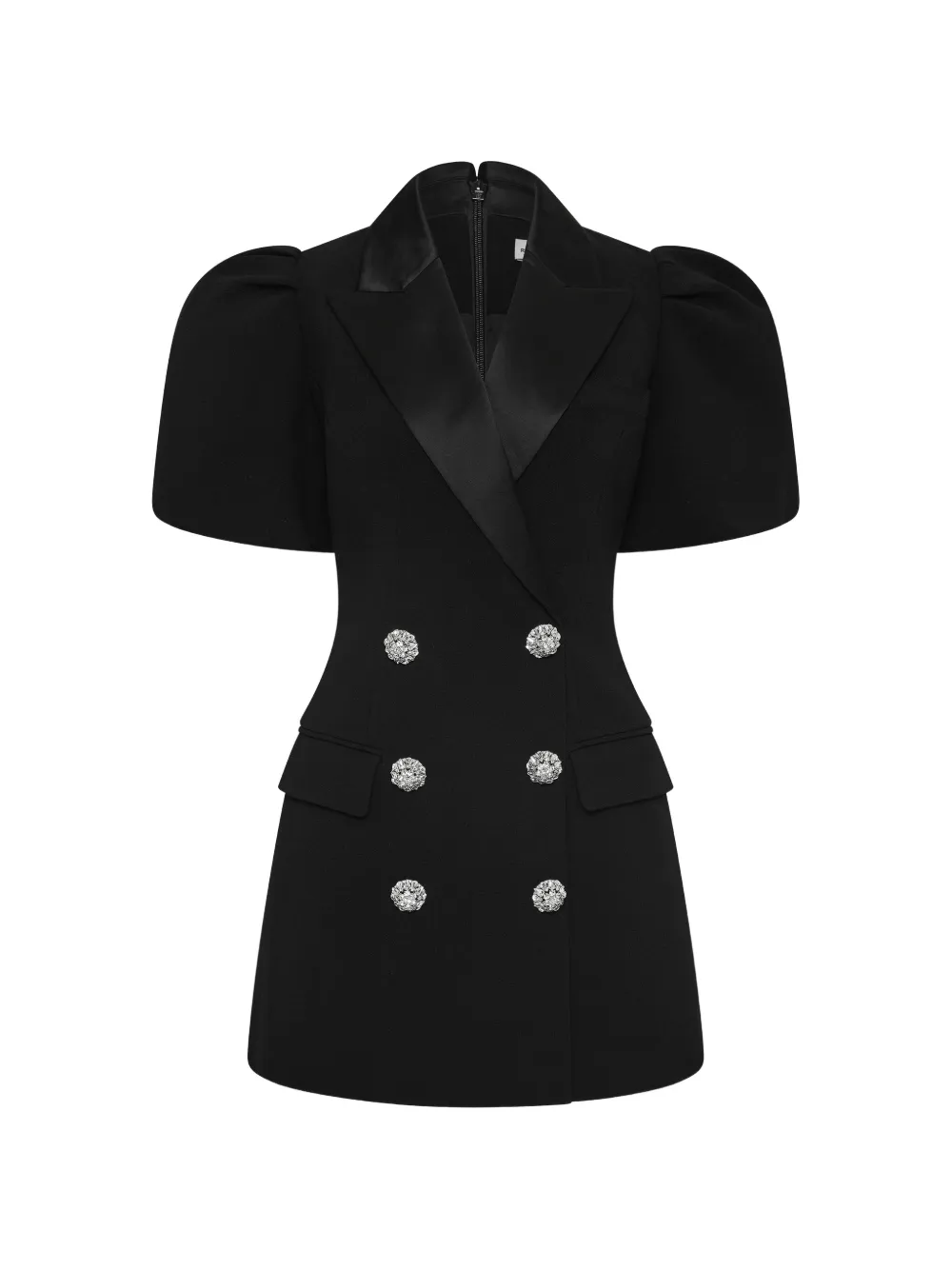 Rebecca Vallance Zendaya crystal-embellished puff-sleeve mini dress - Schwarz
