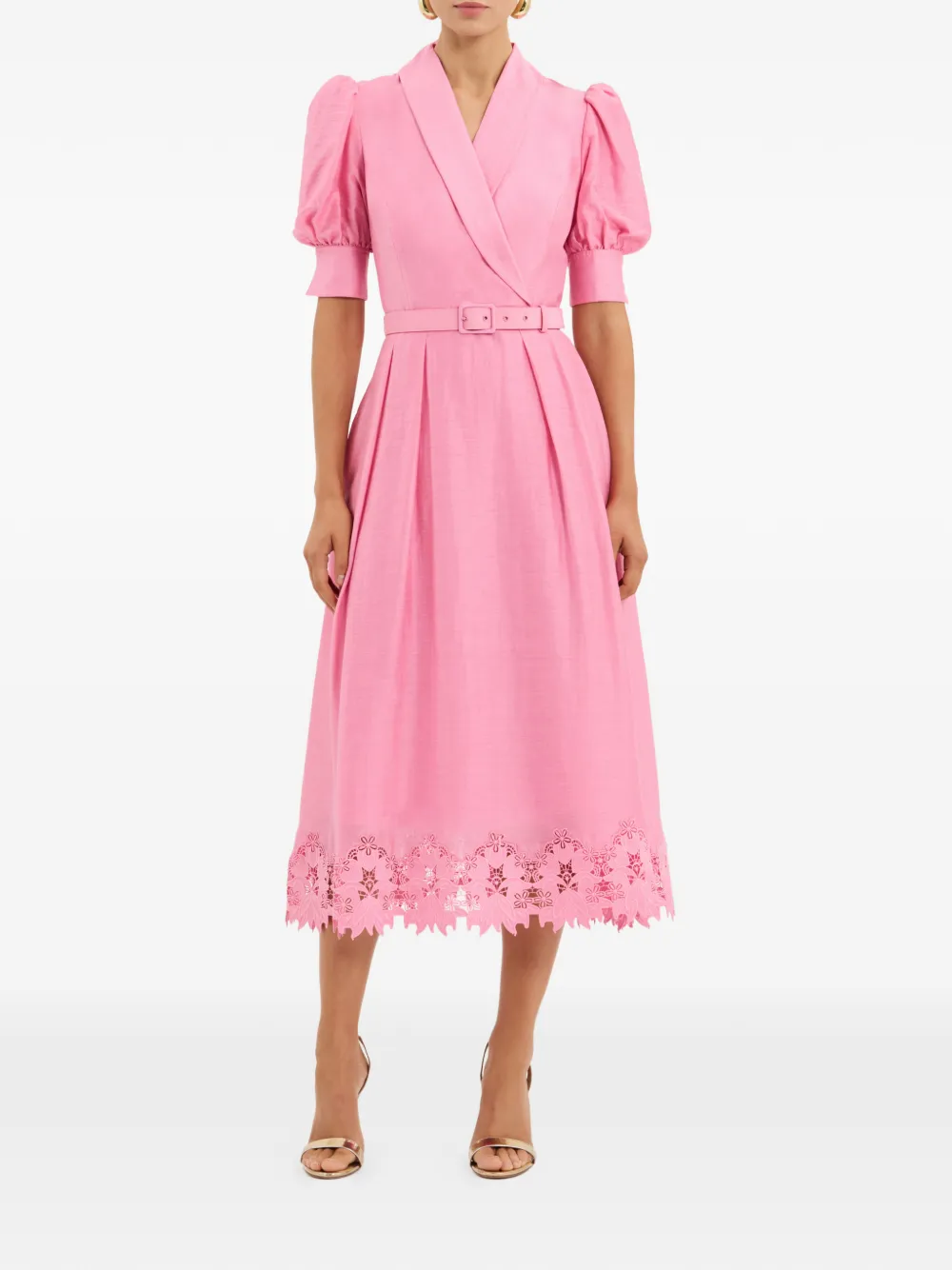Rebecca Vallance Petalite midi-jurk Roze