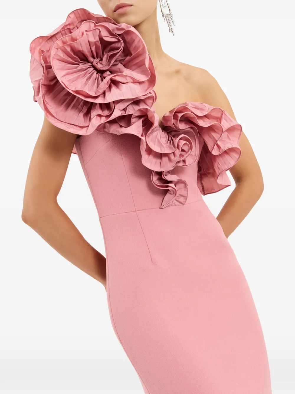 Rebecca Vallance Ella asymmetrische maxi-jurk Roze