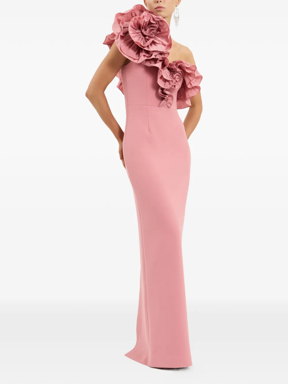 Rebecca Vallance Ella asymmetrische maxi-jurk Roze
