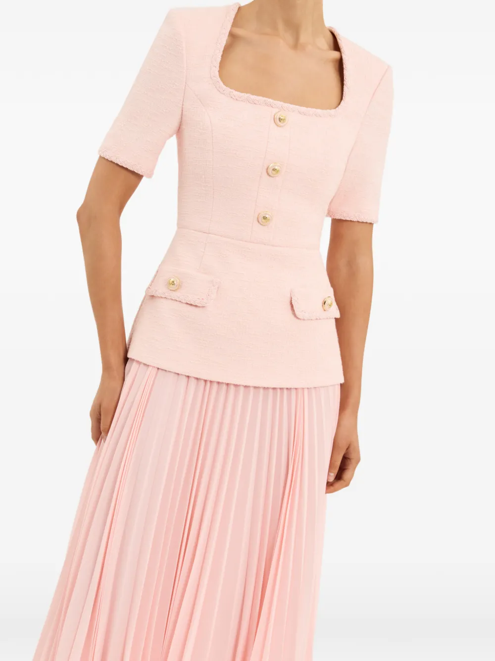 Rebecca Vallance Elvie midi-jurk met plooirok Roze