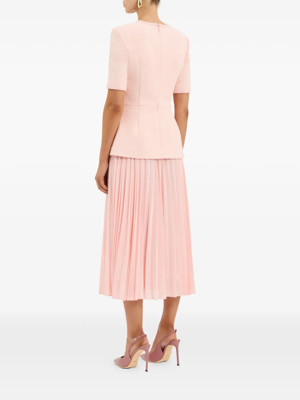 Rebecca Vallance Elvie midi-jurk met plooirok Roze