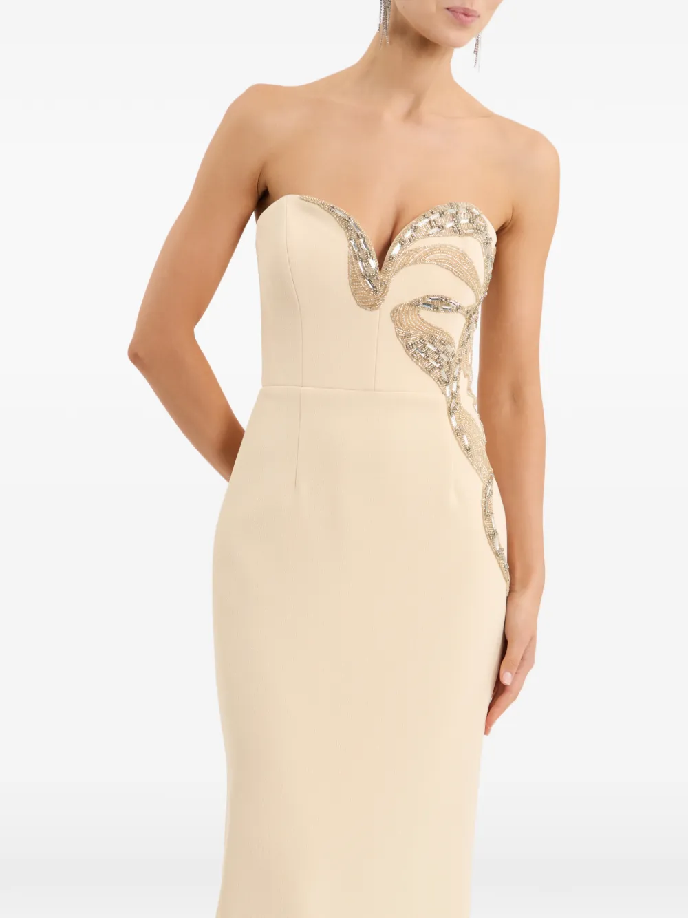 Rebecca Vallance Aylin avondjurk Beige