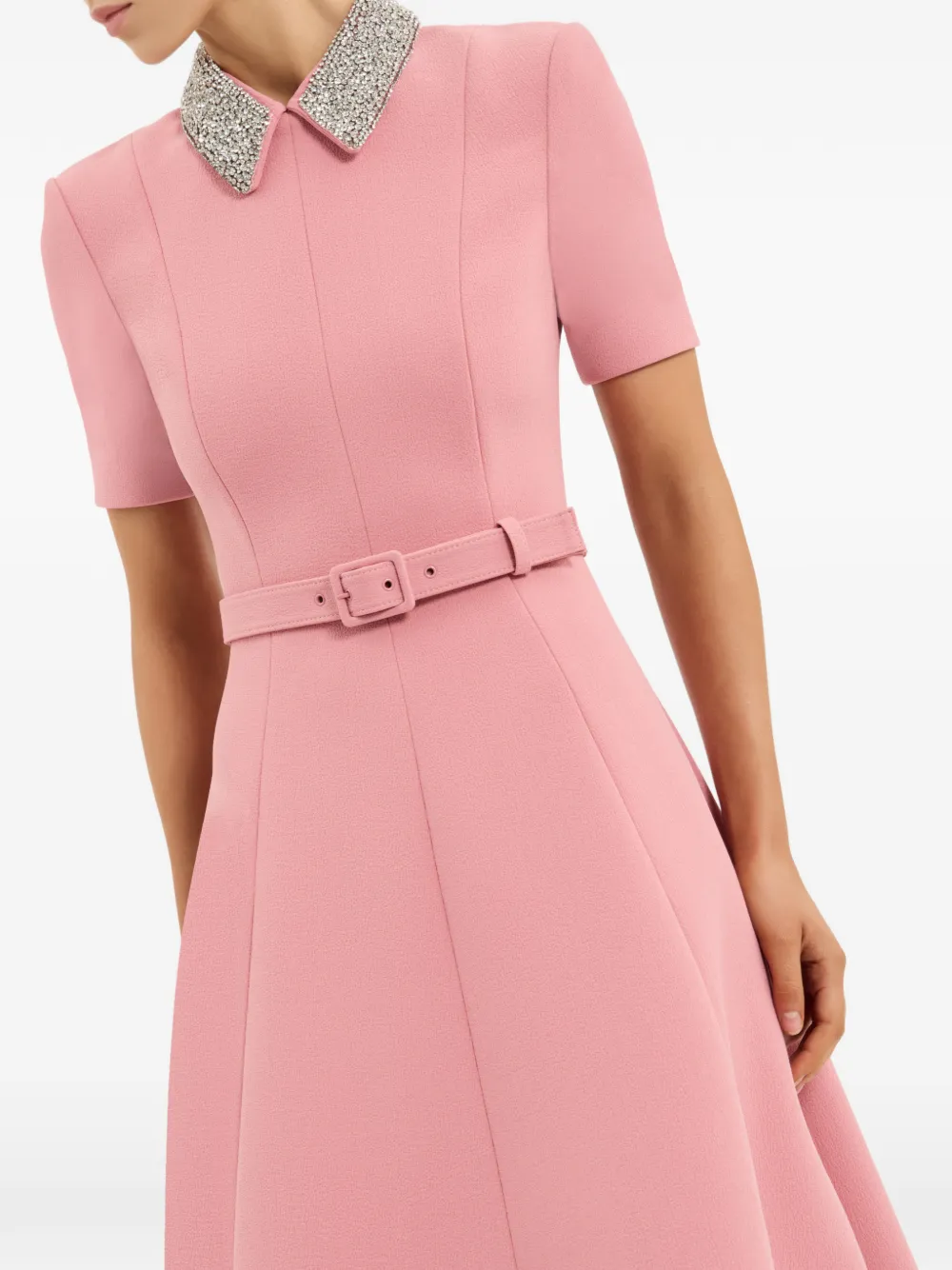 Rebecca Vallance Xena midi-jurk met korte mouwen Roze