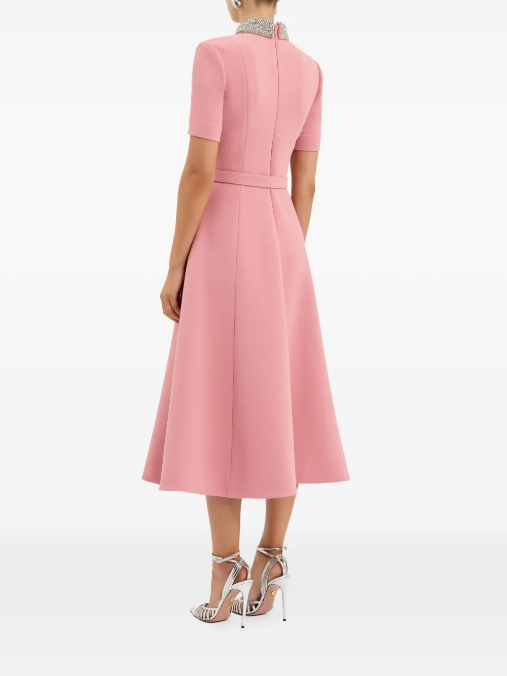 Rebecca Vallance Xena midi-jurk met korte mouwen Roze