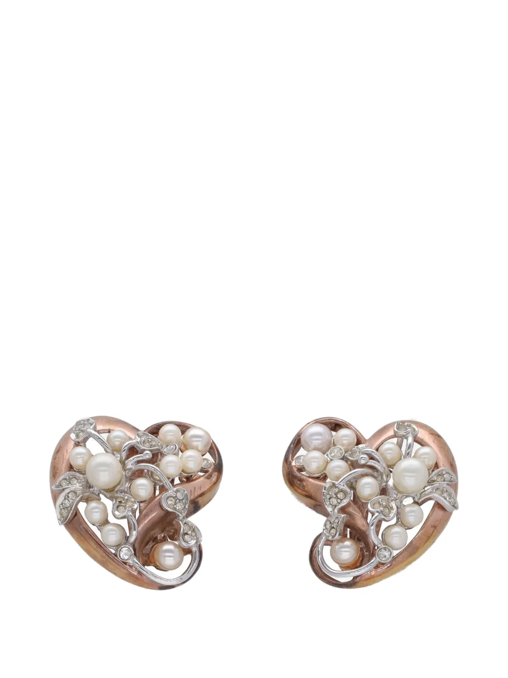 Vintage heart-shaped earrings - Rosa