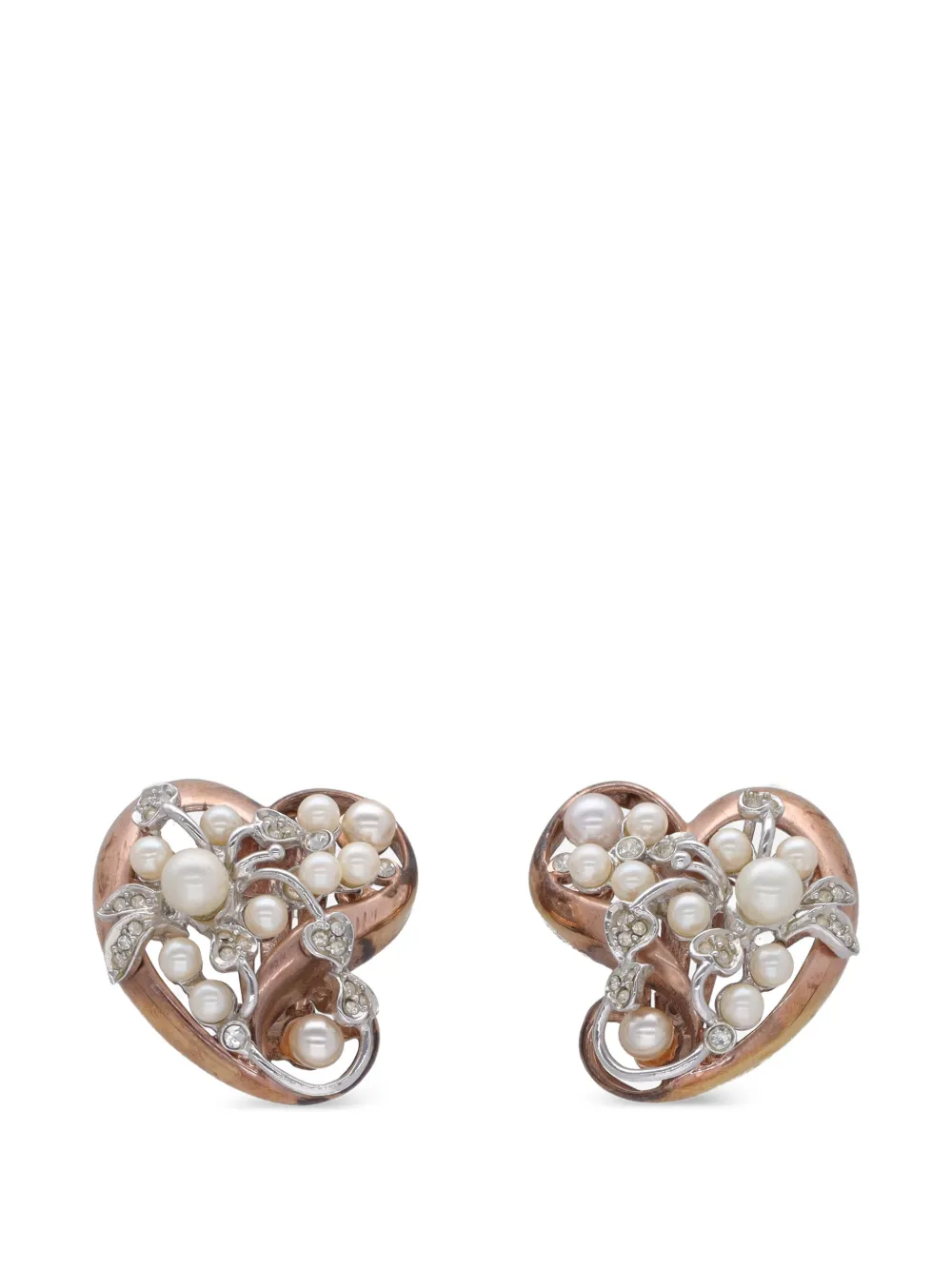 Vintage heart-shaped earrings - Rosa