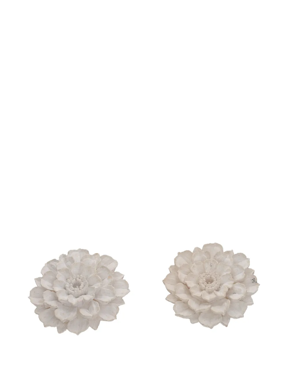 Vintage floral-motif clip-on earrings - Weiß