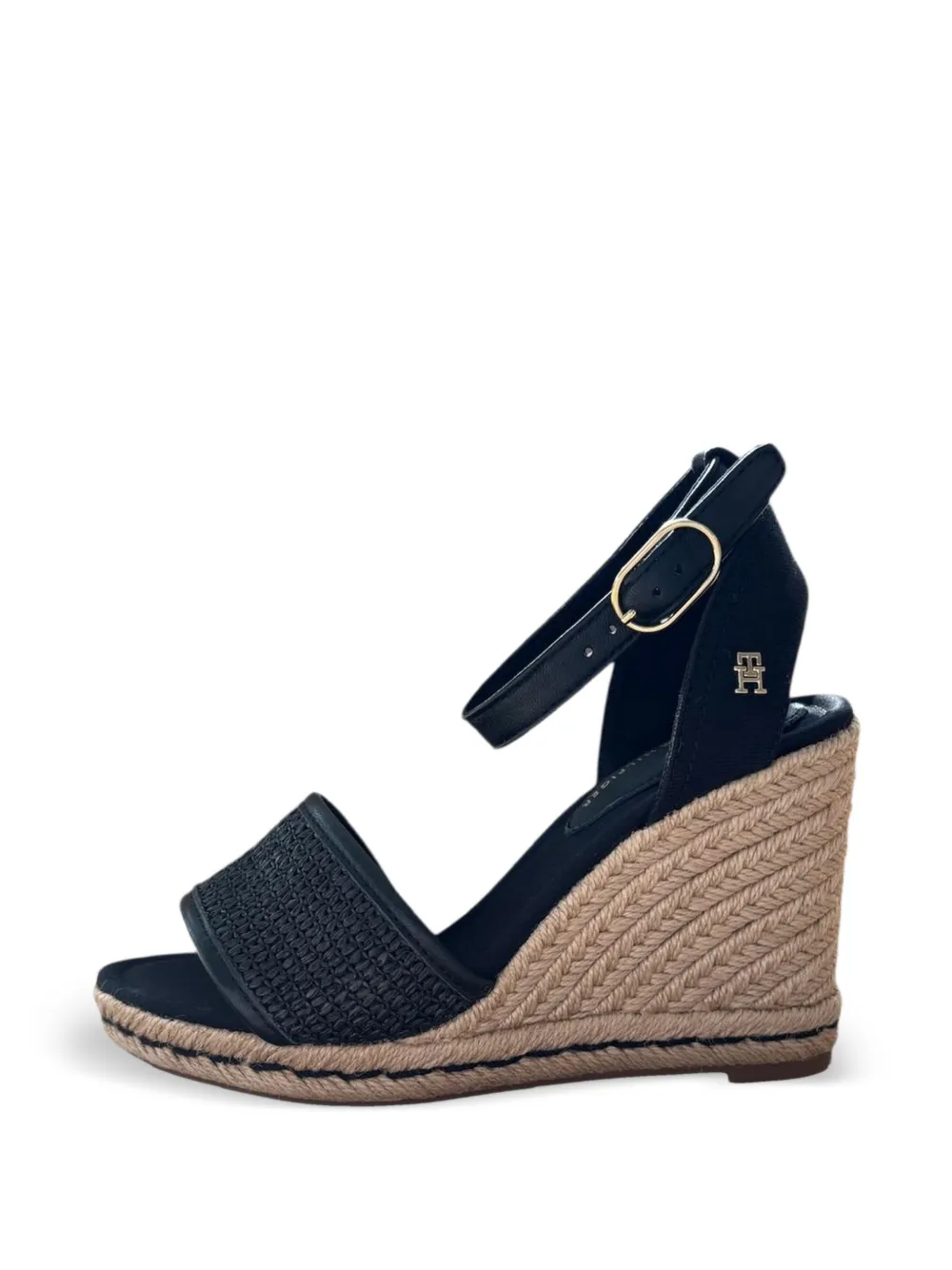 Tommy Hilfiger woven wedge sandals Zwart