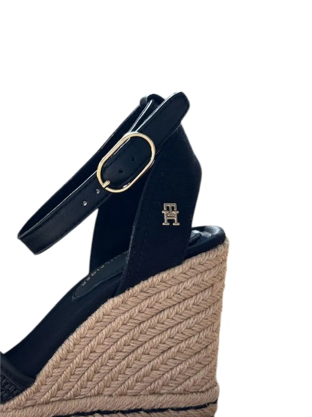Tommy Hilfiger woven wedge sandals Zwart
