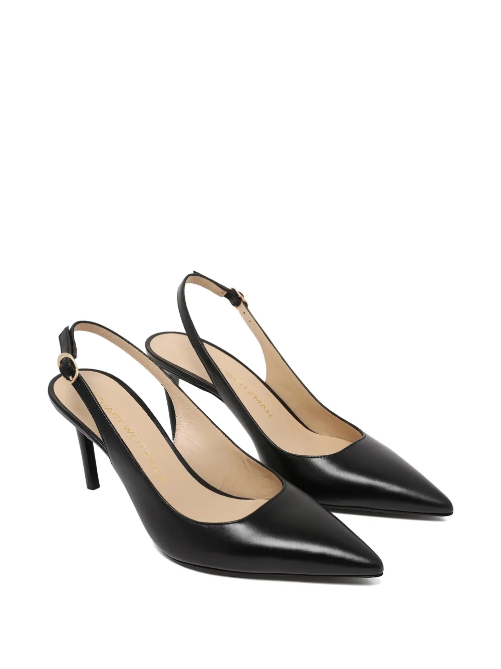 Stuart Weitzman Stuart Power pointed-toe slingback pumps Zwart