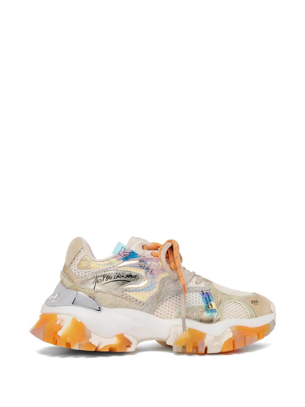 JOIA PARIS Clash metallic-effect sneakers - Nude