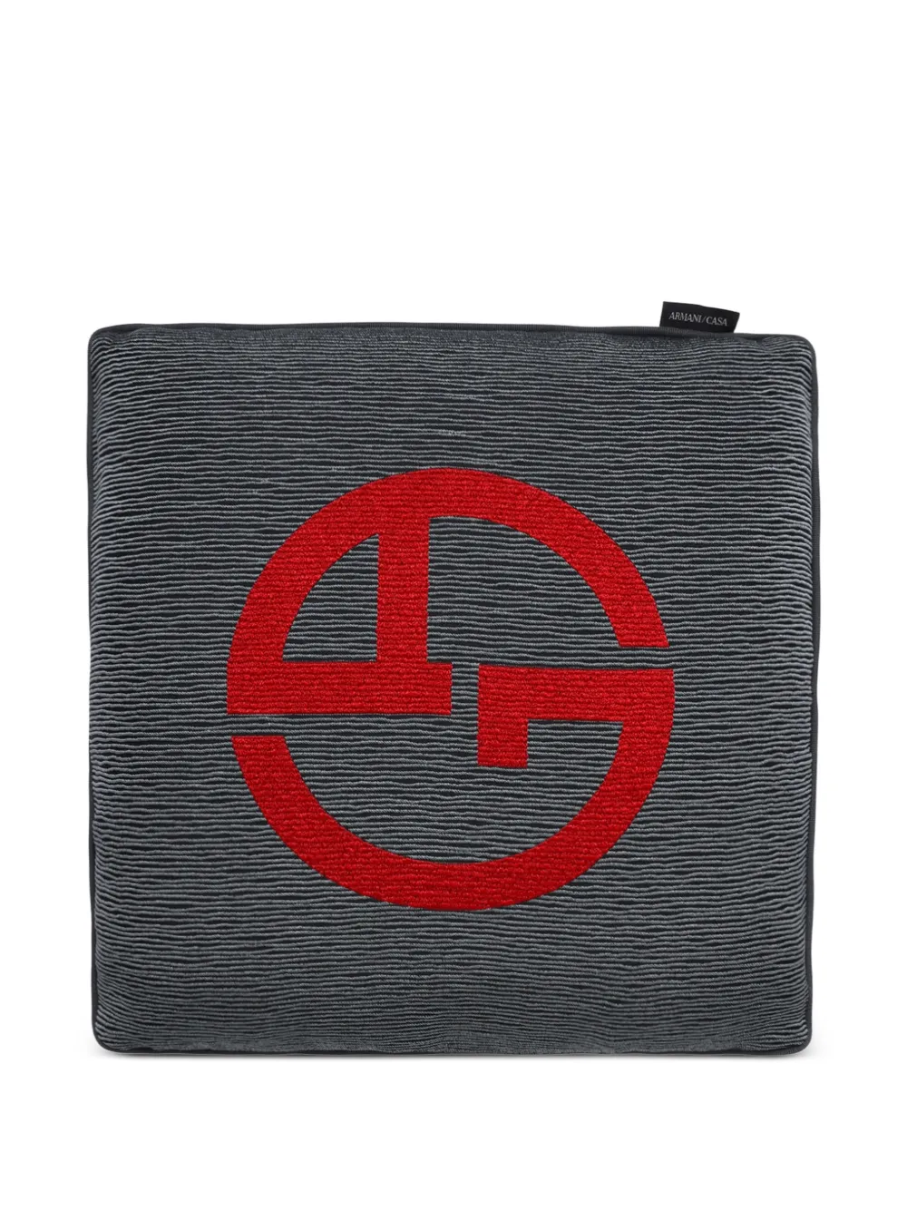 Armani/Casa GA logo-embroidered cushion - Grau