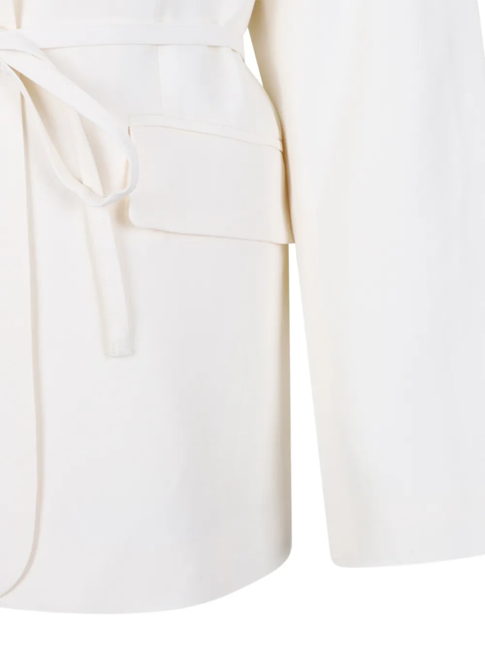 SELECTED Blazer met ceintuur en enkele rij knopen Wit