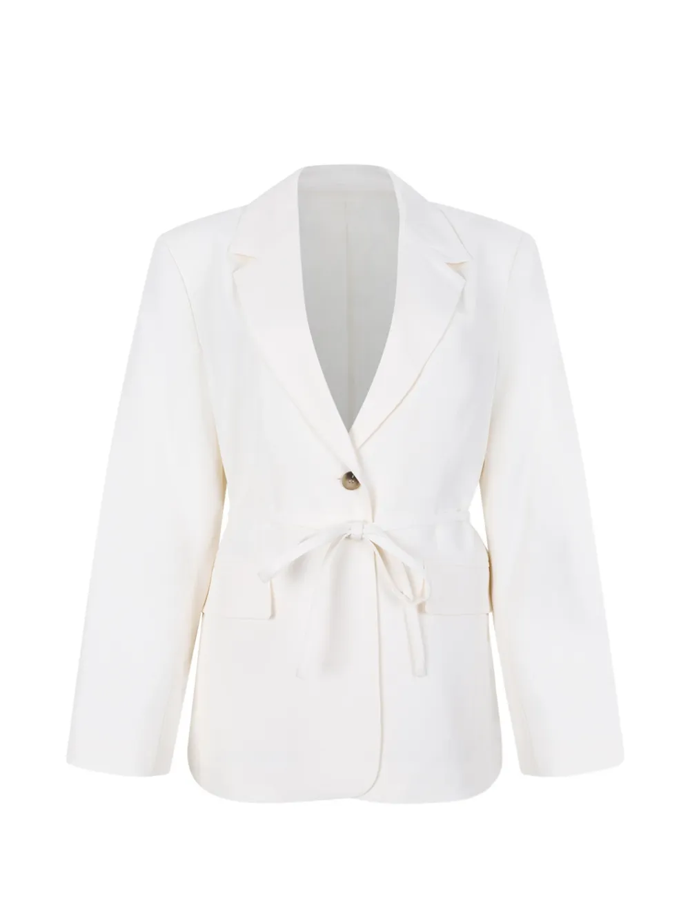 SELECTED belted single-breasted blazer - Bianco