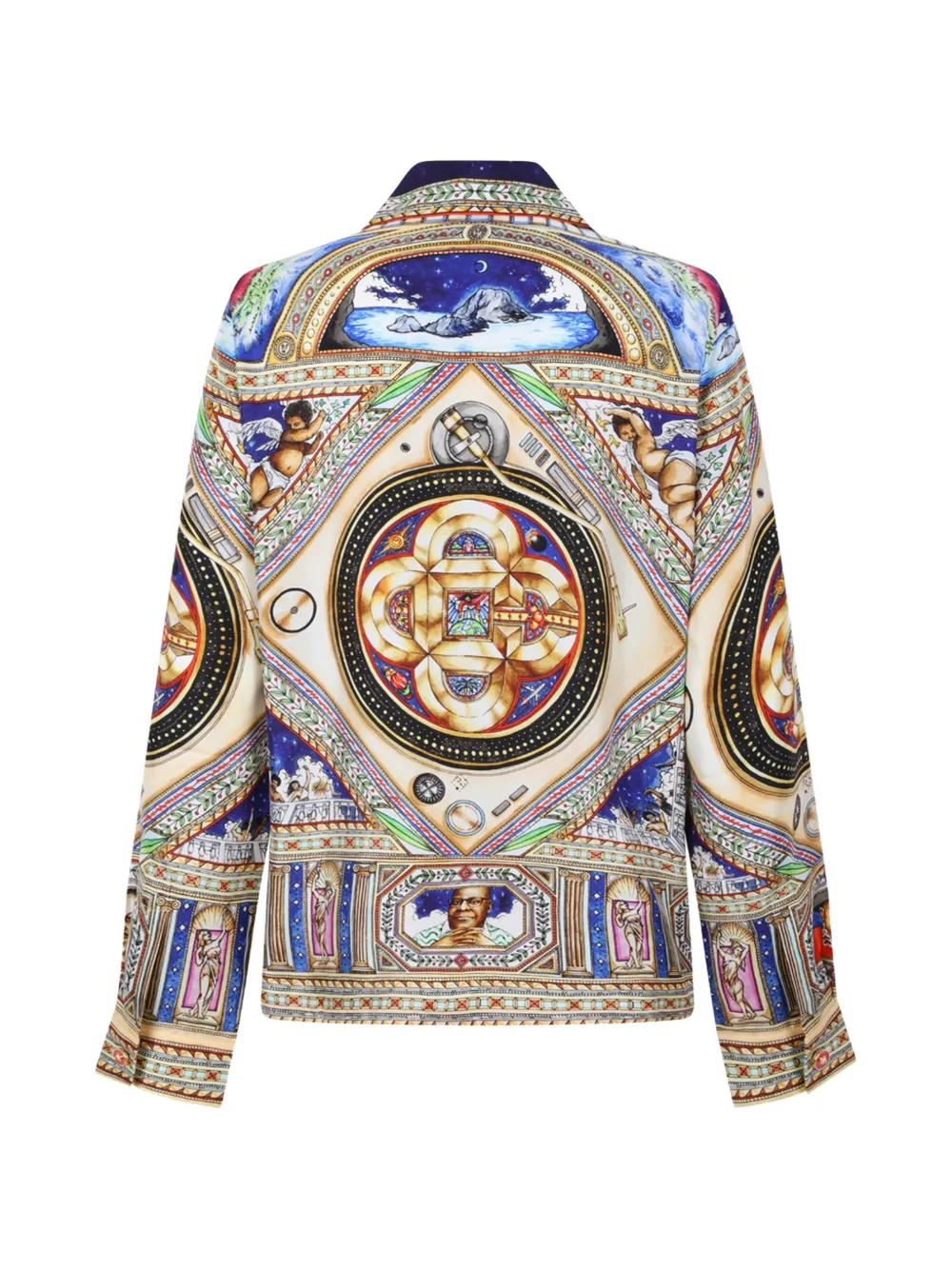 Casablanca Take Me To Church zijden blouse met grafische print Beige