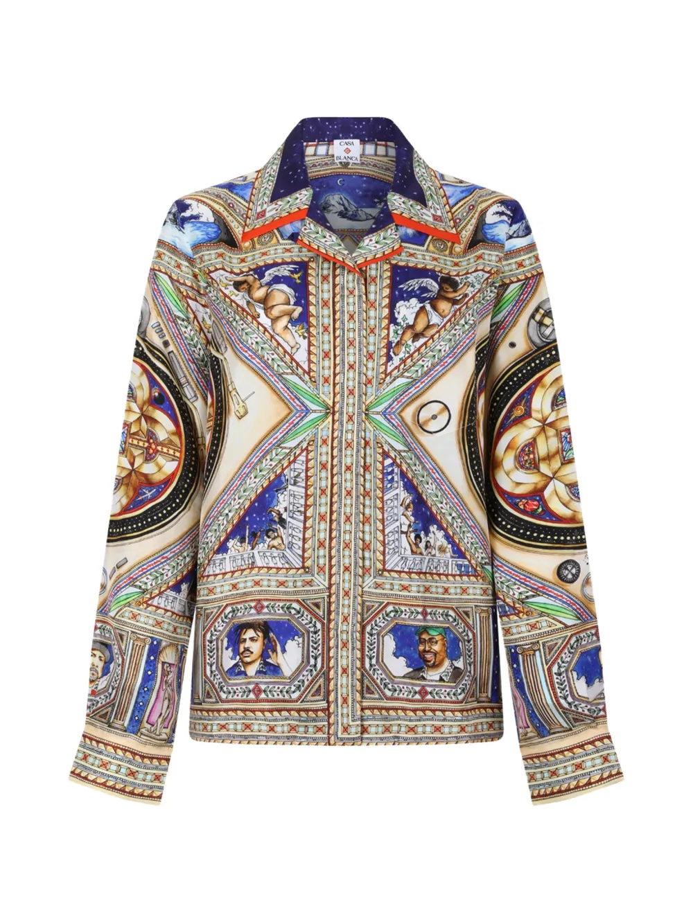 Casablanca Take Me To Church graphic-print silk shirt - Nude