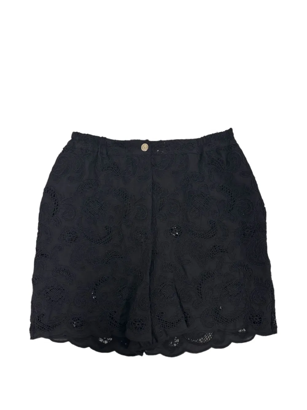 Merci lace scalloped-hem shorts - Black