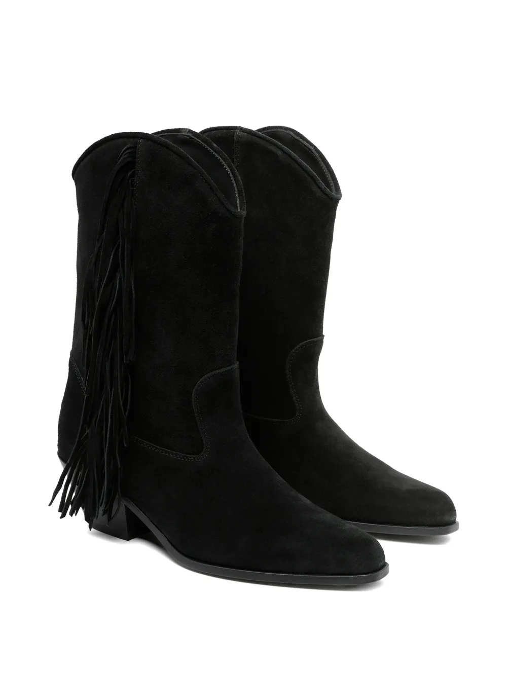 Vic Matie Dallas fringe-detail suede boots Zwart