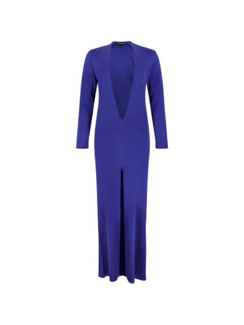 TOM FORD plunging V-neck front-slit dress