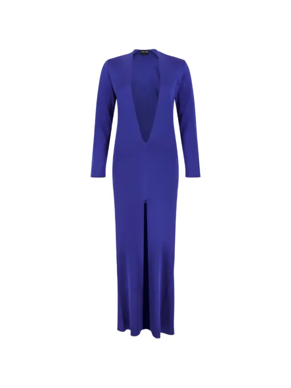 tom ford blue dress Tom Ford - Fine Knit Evening Dress in Viscose Bright Navy for Women