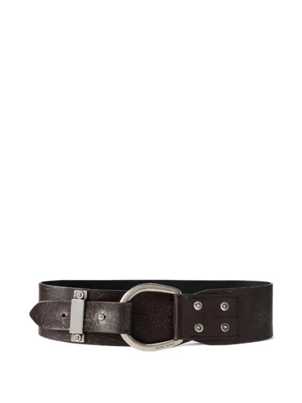 Ralph Lauren Collection Turnback Washed Leather Belt in Brown