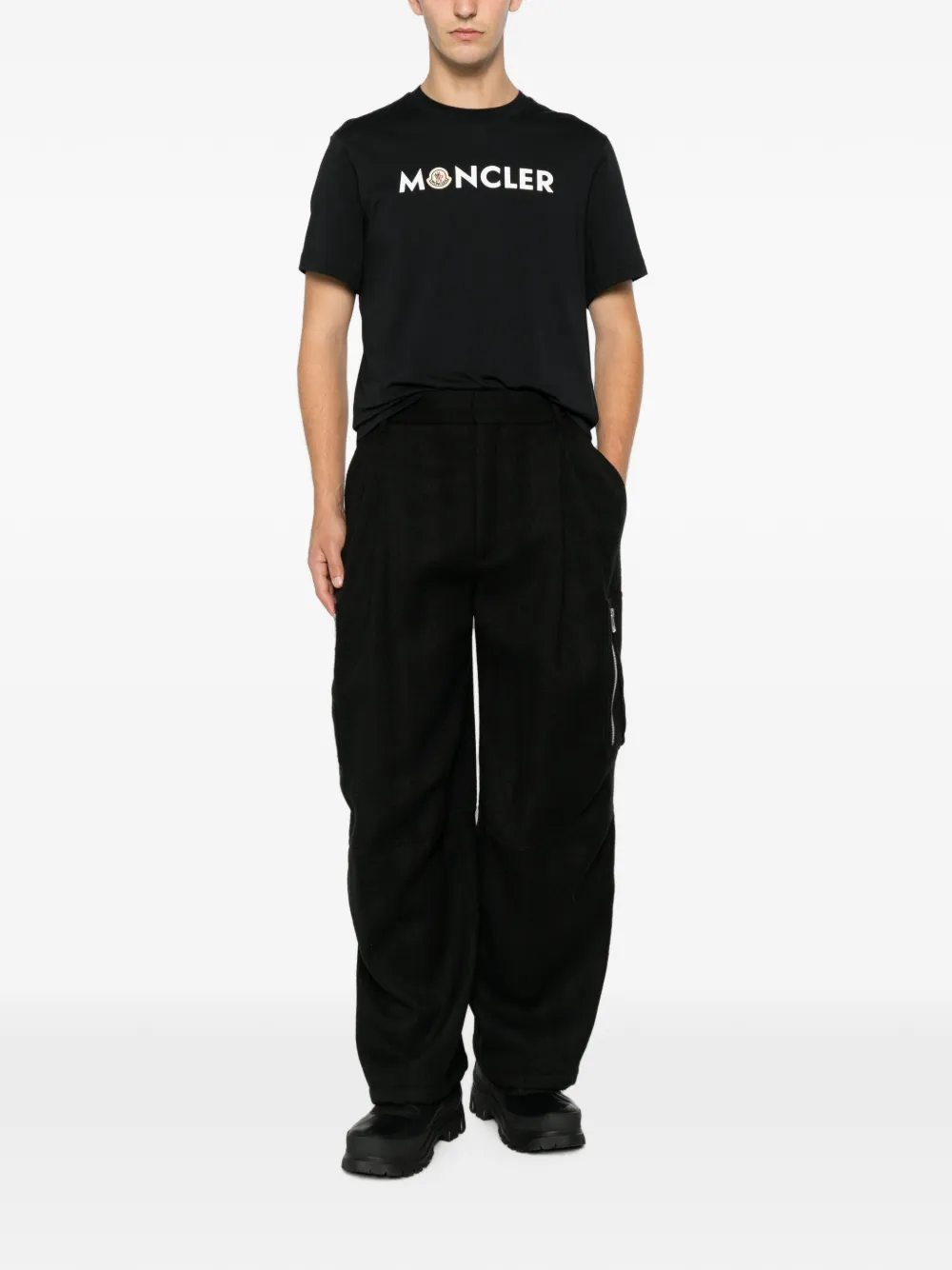 Moncler Katoenen T-shirt met logoprint Blauw