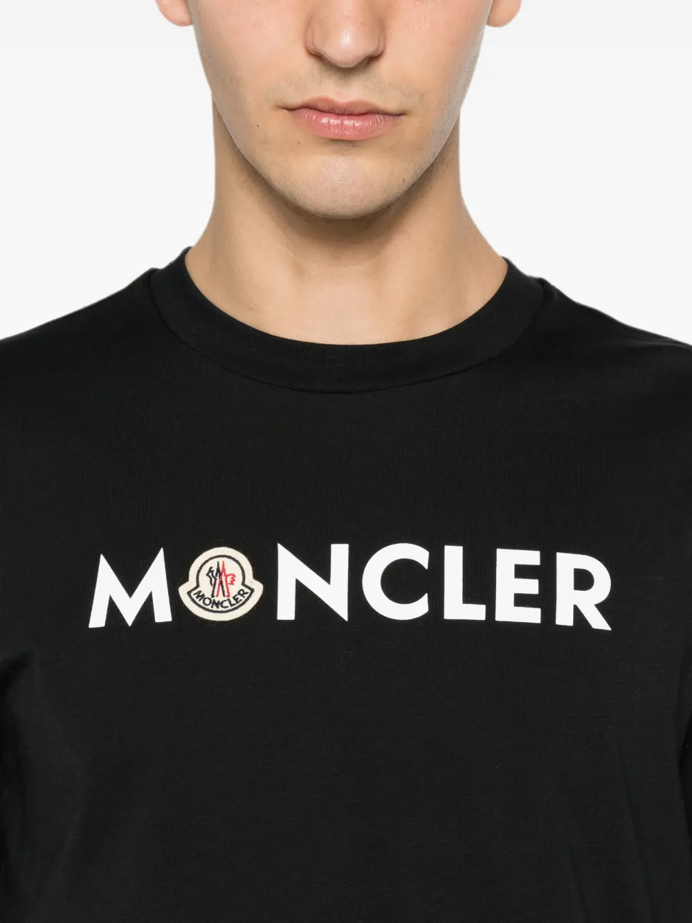 Moncler Katoenen T-shirt met logoprint Blauw