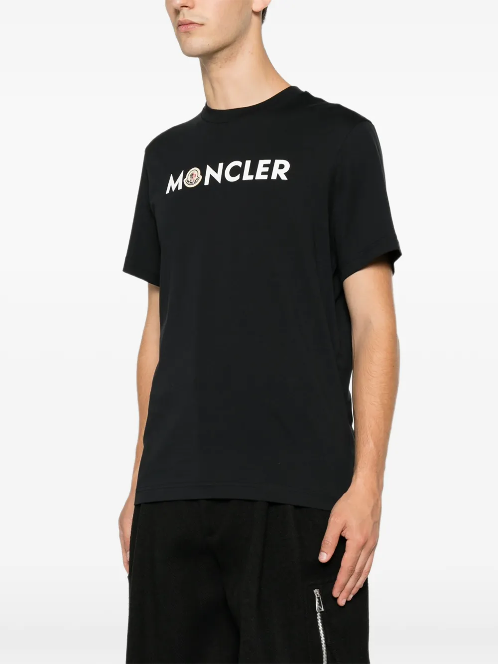 Moncler Katoenen T-shirt met logoprint Blauw