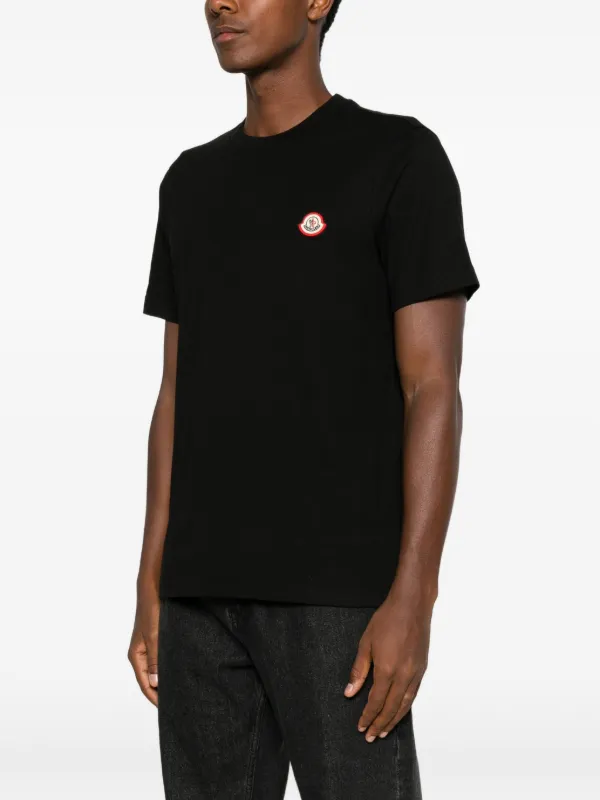 Moncler Logo Cotton Jersey T-shirt | Black | FARFETCH