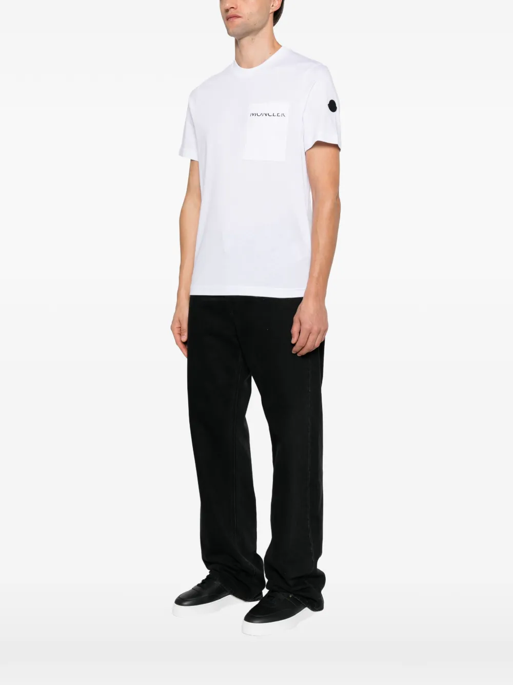 Moncler T-shirt met logoprint Wit