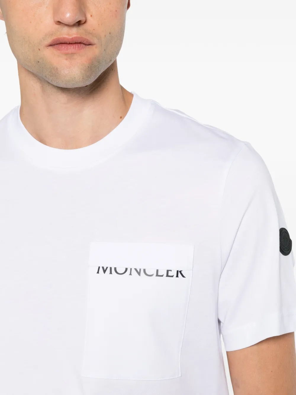 Moncler T-shirt met logoprint Wit