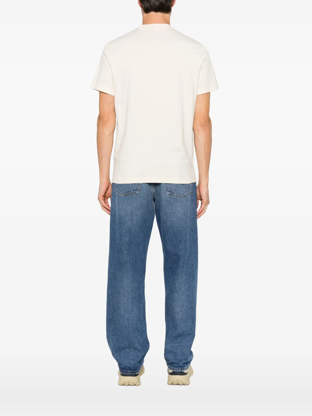 Moncler T-shirt met geborduurd logo Beige