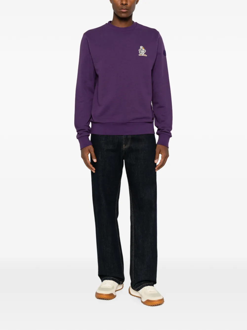 Moncler Trui met logopatch Paars