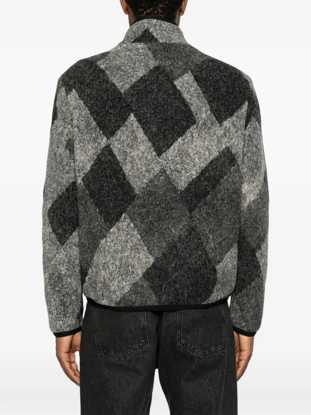 Moncler Argyle Wool-blend Jacket In Gray