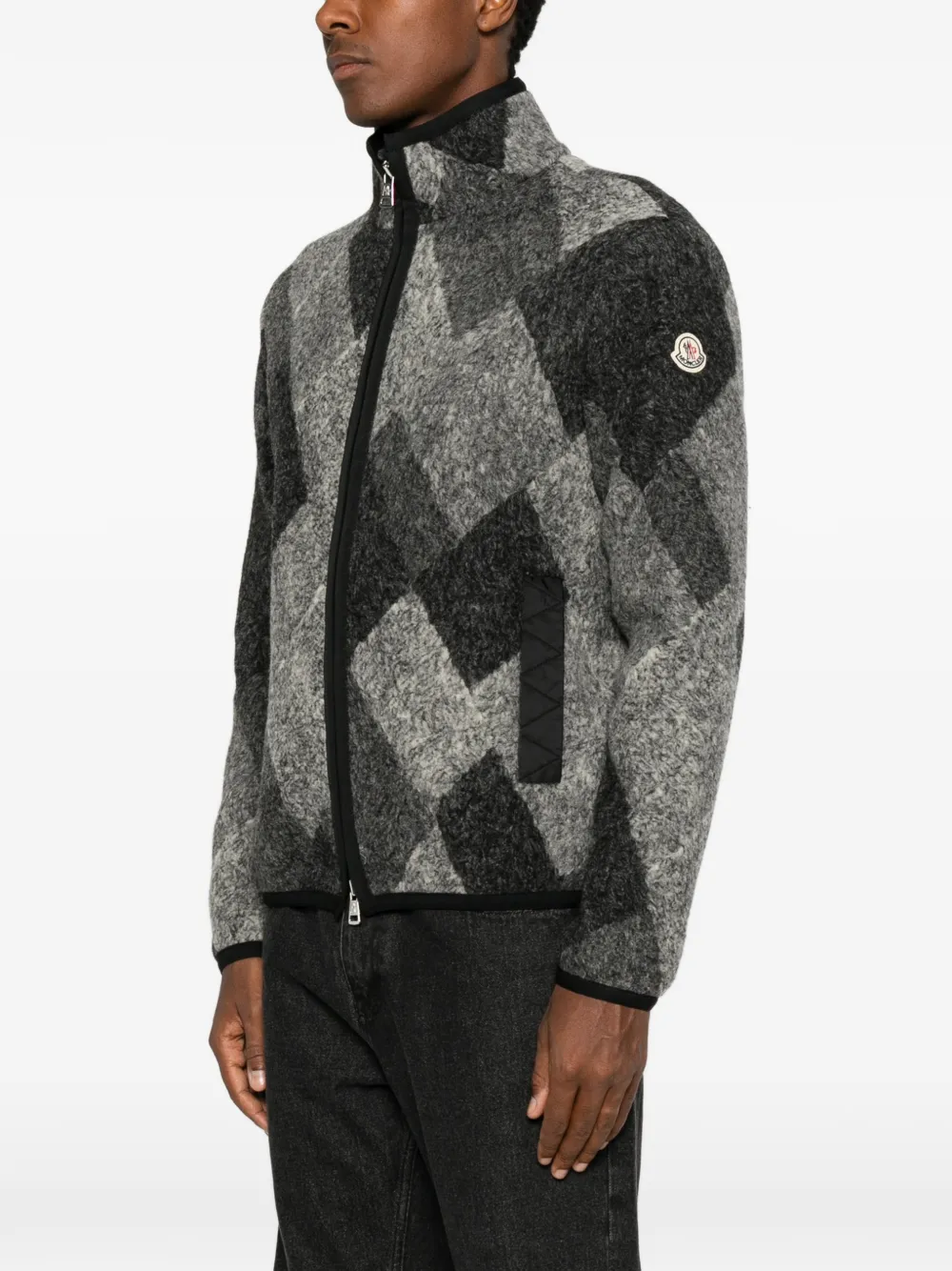 Moncler Argyle Wool-blend Jacket In Gray