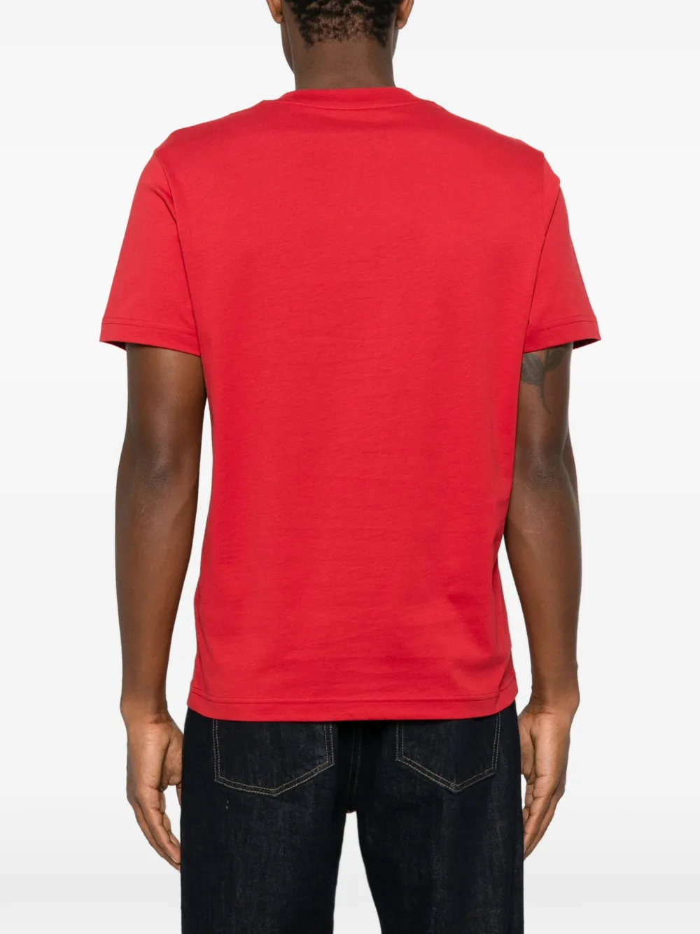 Moncler Katoenen jersey T-shirt met logo Rood
